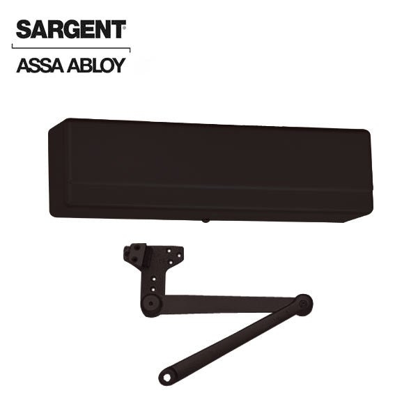 Sargent 1431 Series Surface Mechanical Closer Heavy Duty Parallel Arm with Compression Stop Black Suede Powd SRG-1431-CPS-BSP